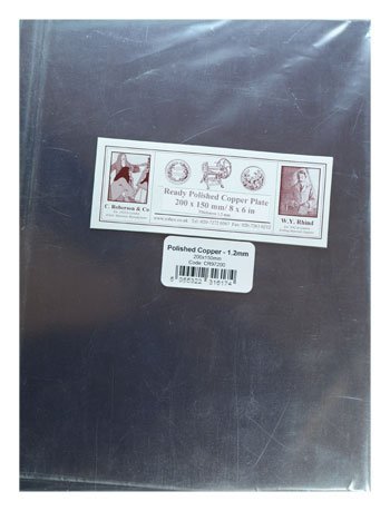 Roberson Polished Copper Etching Plate 300 x 200 mm 1.2mm