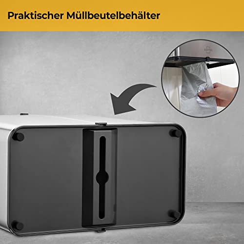 Biomülleimer Silberthal Küche 3L Edelstahl mit Deckel und Aktivkohlefilter