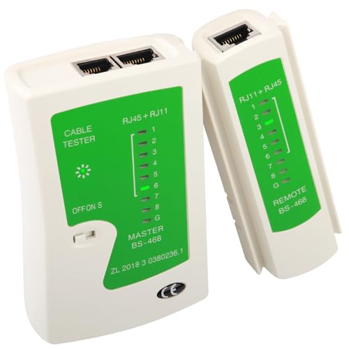 Network Cable Tester for LAN RJ45 RJ11, RJ45 Ethernet Cable Tester Updated PoE Network Test Support Tool for Cat5 CAT6 CAT7 RJ11 Phone line Multipurpose Testing Equipment