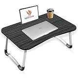 OPTIFINE Study Table Bed Table Premium Laptop Table/Foldable and Portable Wooden/Writing Desk for Office/Home/School (BLACKK)