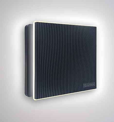 CubeTECH CTQF100t Smart LED 4 Inch Bathroom Extractor Fan w/Timer Overrun Delay. Black Grooved High Airflow Silent Bathroom Fan -Toilet Ventilation- Kitchen Ceiling Extractor - Fan Shower 240v