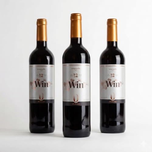 WIN Tempranillo 12 Meses Sin Alcohol – Pack de 3 Botellas x 75 cl | Vino Tinto Desalcoholizado 0% Vol. envejecido en barrica