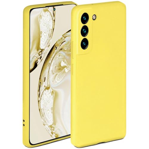 Coque Samsung S22 silicone anti-rayure caméra avec housse de protection écran souple jaune
