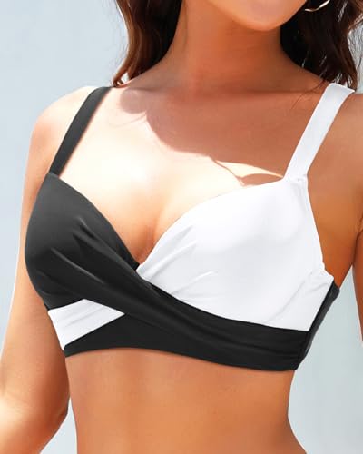Image of Aqua Eve Women Underwire Bikini Top - Push Up Swimsuit Top Bra Padded Bathing Suit 2026 Twist Front Swimwear