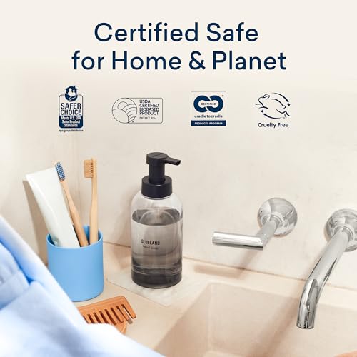 BLUELAND Foaming Hand Soap Refill Tablets, 4-Pack, Variety Pack Scents, Eco Friendly Cleaning Products, 4 x 9 Fl oz