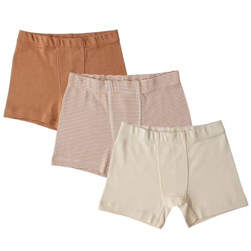 ORGANICKID Boys 100% Organic 100% Cotton Underwear GOTS Certified Kids Toddler Boxer Briefs Pack of 3