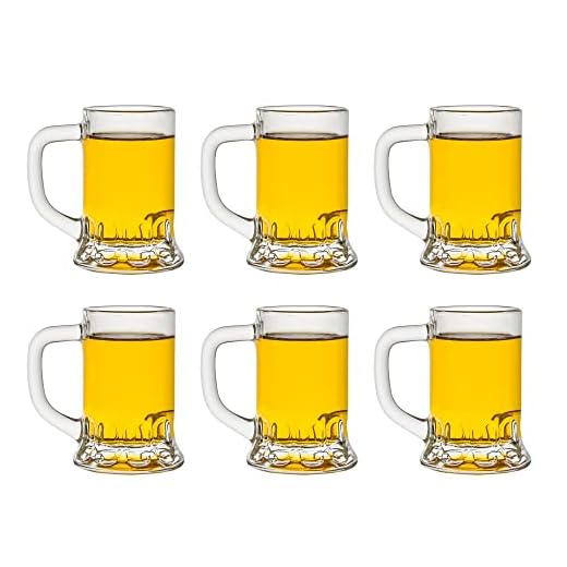 Libbey Shotglas Mini Mug – 40 ml/4 cl – 6 stycken – shotglas – perfekt för drickspel – Oktoberfest – diskmaskinssäker