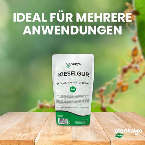 PLANTAWA Kieselgur Pulver 1kg | Hochwertiges Diatomeenerde für den Gemüsegarten, Schädlingsbekämpfung, Saatgutkonservierung | Nachhaltig und Rein, Verpackung kann variieren