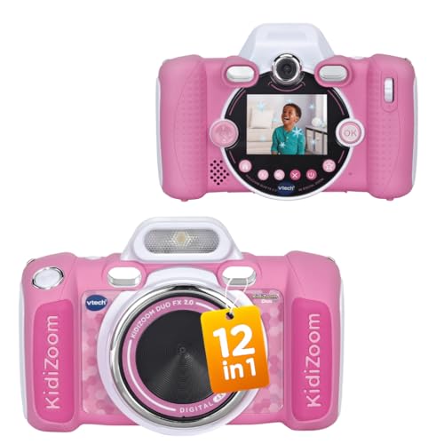 VTech KidiZoom Duo FX 2.0 Pink - Cámara Digital para niños con cámara Delantera y Trasera, función de Foto y vídeo, más de 80 Efectos, Juegos y Reproductor de música, cámara Resistente para niños a