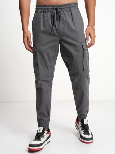 Image of Highlander Men's Cargo Jogger Trousers | Perfect for Casual Outings,Travel & Work Wear with Utility Pockets