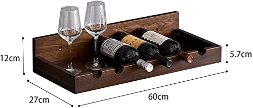 Support de verres à pied et casier à vin mural en bois rustique