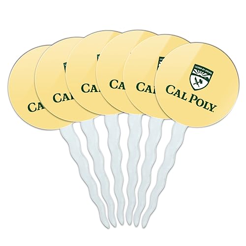 Cal Poly Primary Logo Cupcake Picks Toppers Decoration Set of 6