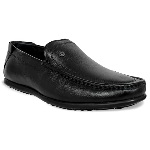 Image of Allen Cooper Genuine Leather Casual Shoes with Ankle Support, Anti Slip Technology, Better Padded and Cotton-Like Memory Foam Cushion Insole(24815Color Options- Black /Brown, Sizes- 6,7,8,9,10)