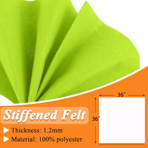 Image of IONTACH 36 inch X 36 inch Stiff Felt Fabric 1.2mm Thick (Acid Lime) | Felt Sheet for Craft, Sewing, Patchwork, Liner Decorations, School Projects, Home Decor