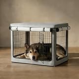 TBNO Dog Crate Cover, Heavy Duty 1680D Waterproof Oxford Cloth with Breathable Mesh & Detachable Sunshade, Universal Fit for Wire Crates, All-Weather Indoor Outdoor Use (48-Inch)