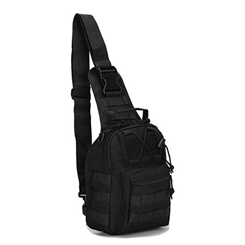 Dunnta Tactical Sling bag, Military Sport Bag EDC Molle Pack Daypack for Camping, Hiking, Trekking, Rover Sling (Black)