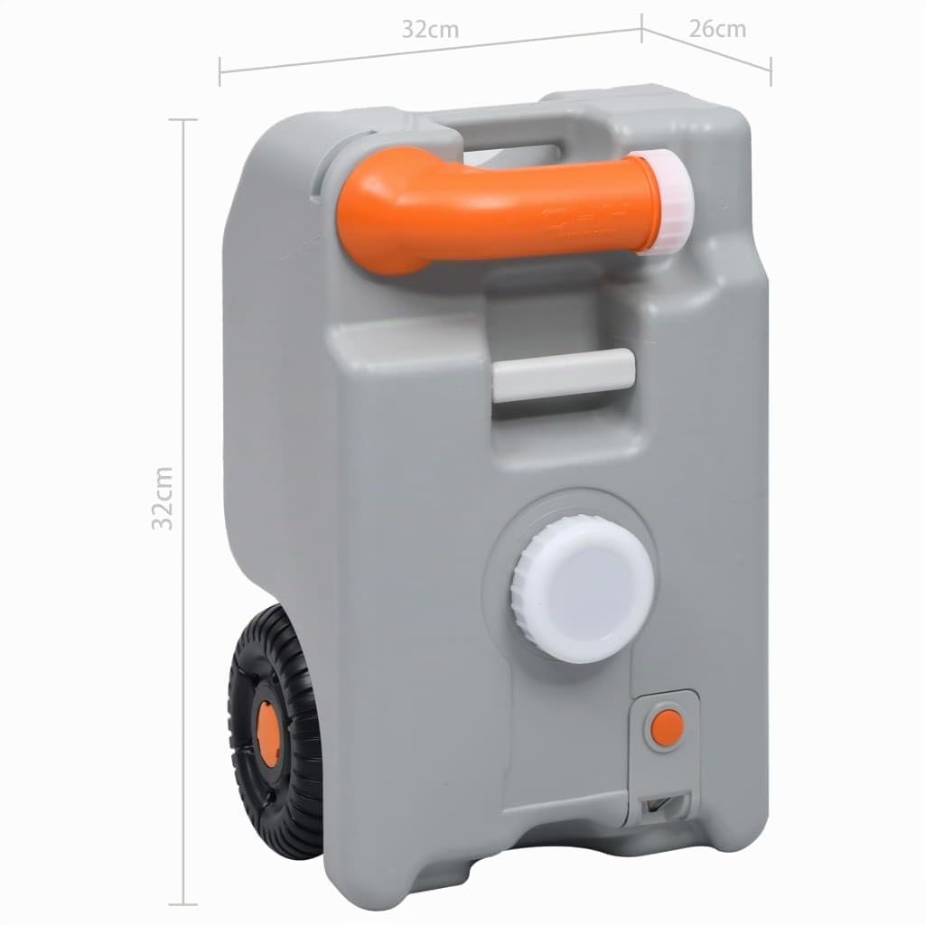 vidaXL Camping-Wassertank mit Rollen 25 L Grau