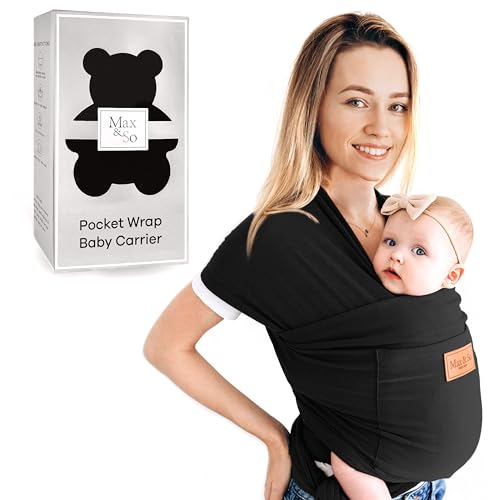Image of Baby Wrap Carrier – Baby Carrier Newborn to Toddler – Soft, Hands-Free & Stretchy – Cotton – Ergonomic, Breathable, Machine Washable – Newborn Baby Carrier – Adjustable Fit (8-35 lbs)