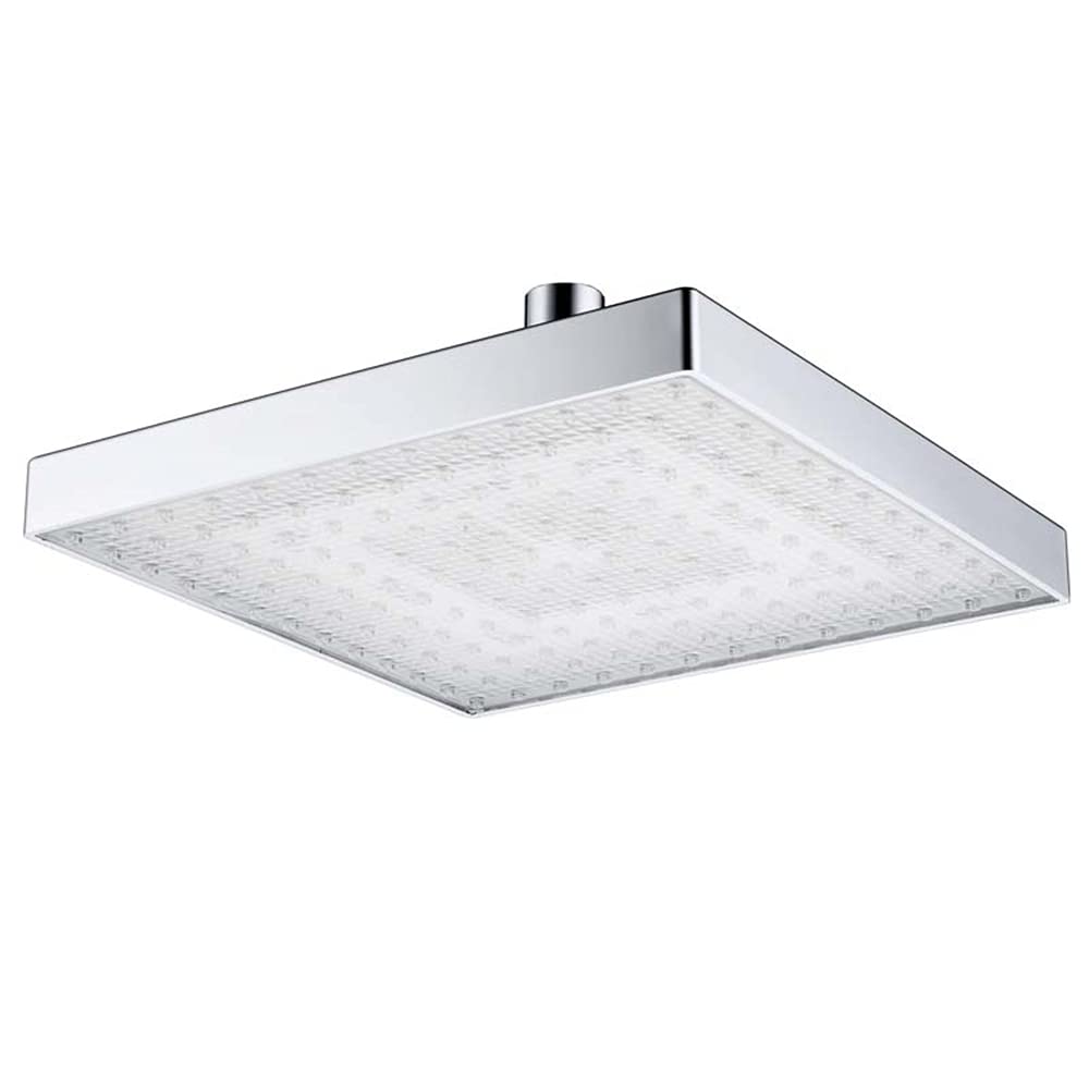 Chesoon Soffione doccia a LED Soffione Doccia a pioggia a risparmio idrico Quadrato ABS cromato facile da installare per il bagno (blu)