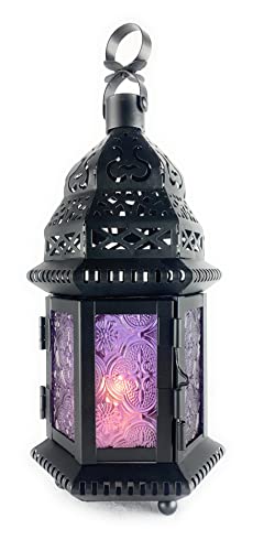 Accent Plus 10016122 Purple Moroccan Style Lantern, No Size, Multicolor