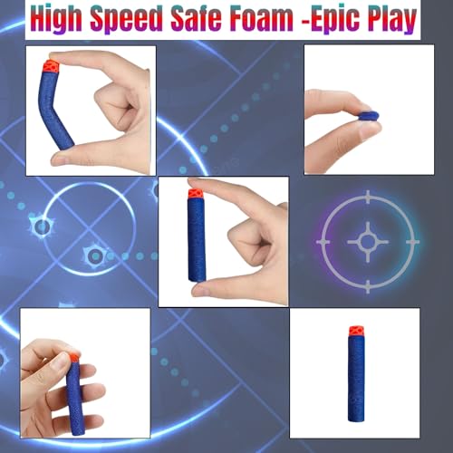 Image of GRAPHENE 100 Pcs Soft Foam Bullets Darts for Toys Guns Sticky Safe Hollow Out Refill Darts Set Compatible with Hot Fire Nerf N-Strike & Blaze Storm Blaster Strike Elite Gun Target Game for Kids