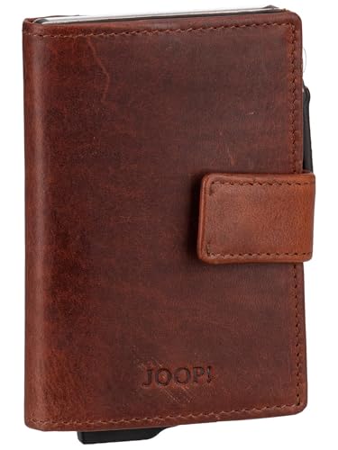 Tarjetero Joop Cerratano C-Four mini billetera de cuero marron con sistema E-Cage