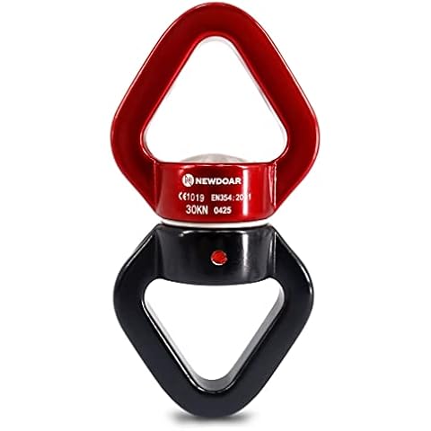 NewDoar Swing Swivel,30KN CE Certified Micro Rotator Swivel Device for Swing Aerial Dance/Yoga/Swing/Hanging Hammock/Rock Climbing Tree Arborist(Red/Black) Cover