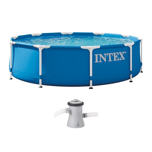 INTEX Metal Frame 10 ft x 30 in Above Ground Pool Set,...