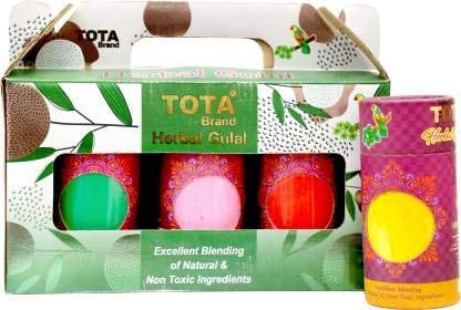 Image of Popper for Holi Wedding Birthday Baby Shower and Other Parties ? Herbal Holi Colours - Light Red, Yellow, Green and Blue Gulal (Holi Gulal Pack of 3)