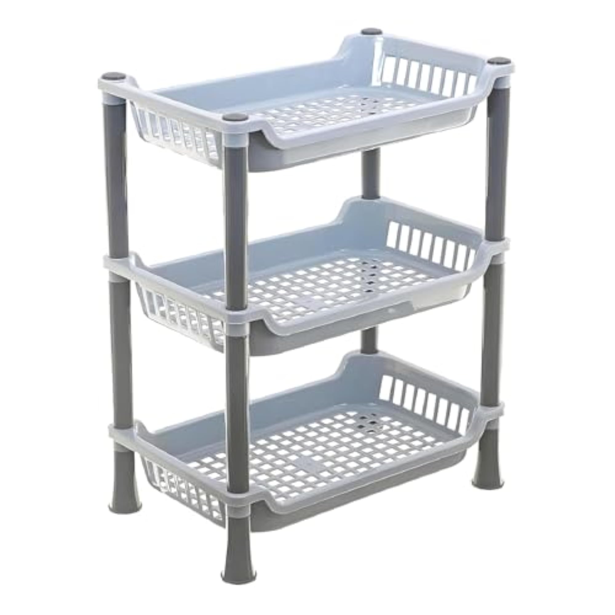 Plastic 3 Layer Multi-Purpose Kitchen Storage Basket Rack