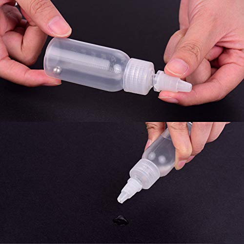 Entweg Paint bottles, Box of 10-Each 1.2-Ounce(35cc) Airbrush Bottles Paint Storage Bottles PP Jar and Cover with Scale Line Leak-proof for Dual-Action Siphon Feed Air Brush Airbrushing Accessories