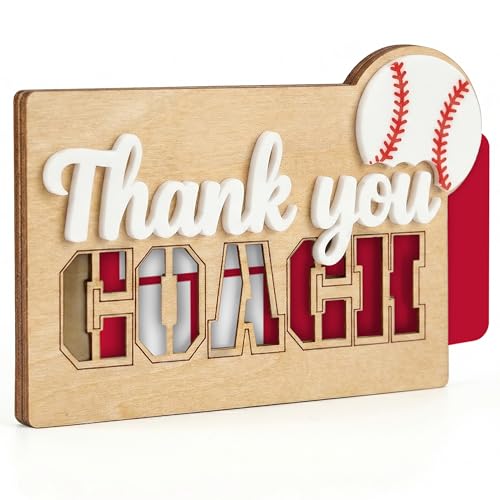 Thanks Baseball Coach Card Holder Great for Basketball Holders Featuring Beautiful Wooden Card Holders Perfect to Coach Gifts Featuring Special Collection - Ideal All Gift for Sports Fans Year Round
