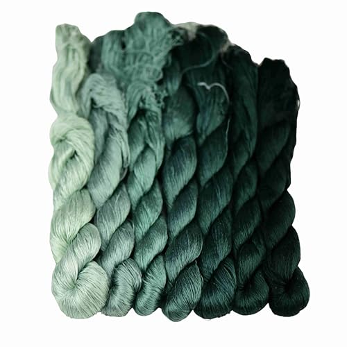 MINGGUXIUYI Natural 100% Silk Thread, Handmade Embroidery Thread Silk Floss 7 Colors 110m Each (47)