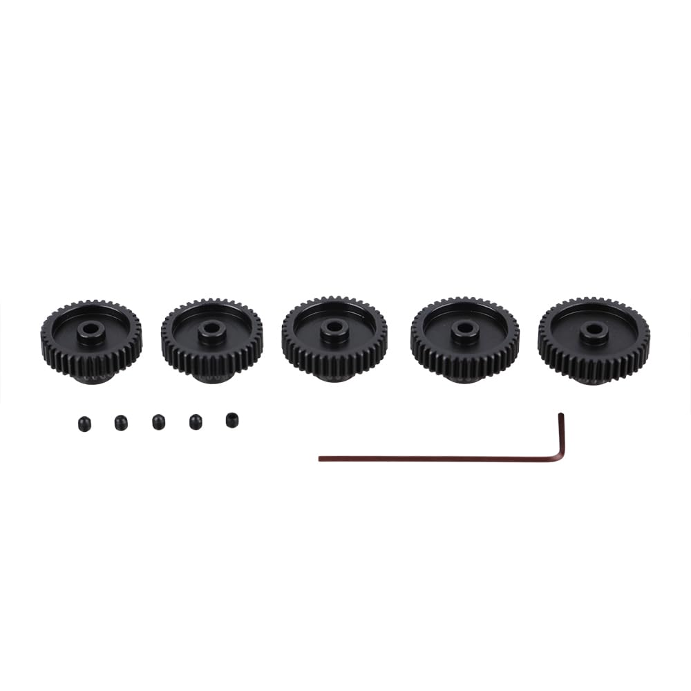 JIECHUN Metal Steel 48P Pinion Gear 38T 39T 40T 41T 42T 3.175mm Shaft Motor Gears Set with Hex Key for 1/10 RC Brushless Brush Motor RC Upgrade Part
