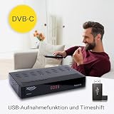 Xoro HRT 8730 DVB-C odbiornik kablowy z odtwarzaczem multimedialnym USB 2.0, PVR Ready, Timeshift, nadaje się do wszystkich sieci kablowych, czarny