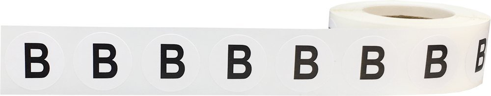 Letter B Inventory Labels .75 Inch Round Circle Dots 500 Adhesive Stickers