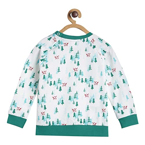 Image of miniklub Baby Round Neck Full Sleeve Knitted Cotton Sweat Shirt (White Color)