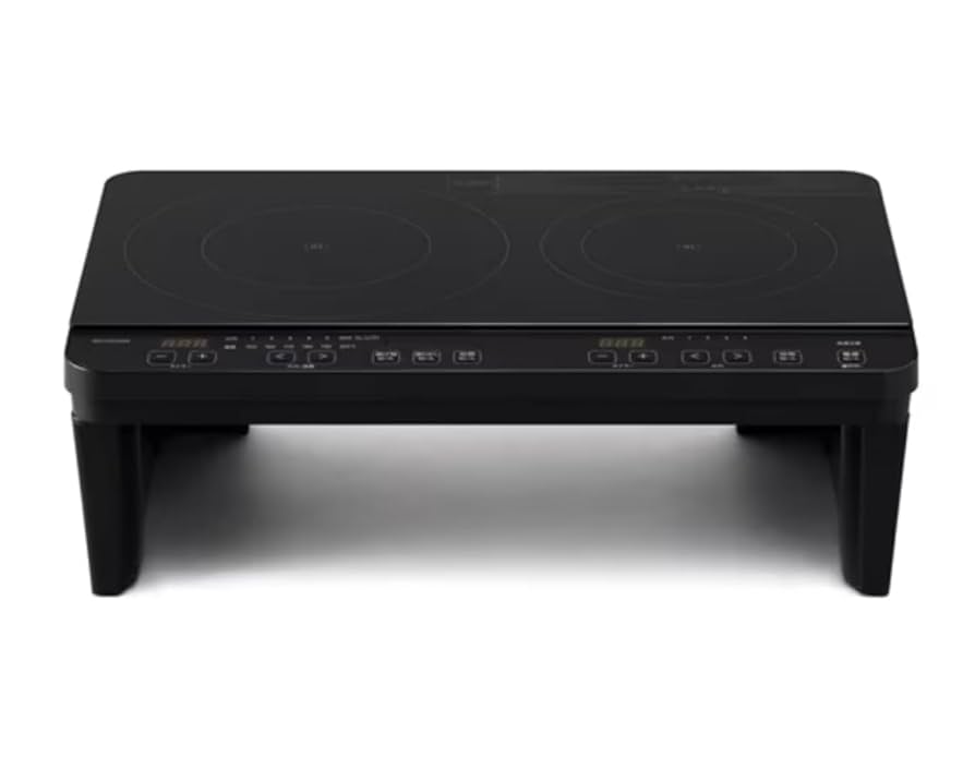 アイリスオーヤマ - ※値下げ中  アイリスオーヤマ 2口IHコンロ 脚付 ブラック アイリス 2口IHコンロ 脚付 IHK-WT41S-B | 一人暮らし家具家電