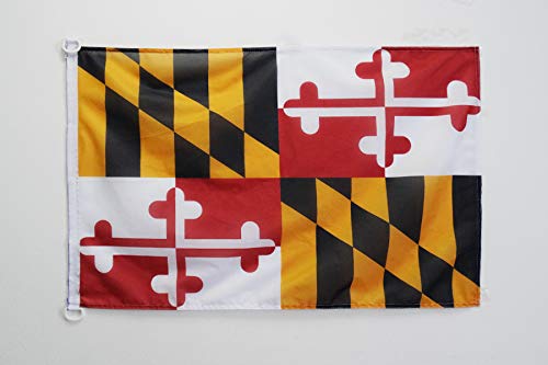 AZ FLAG, Maryland Flag, 2x3 Ft, For Outdoor, US state of Maryland Banner Knitted Polyester with Two Plastic Rings