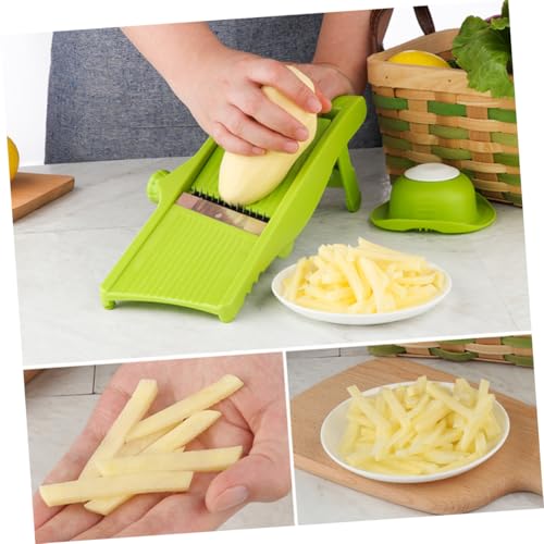 Cortador manual de verduras multifuncional con mango verde miniatura 5