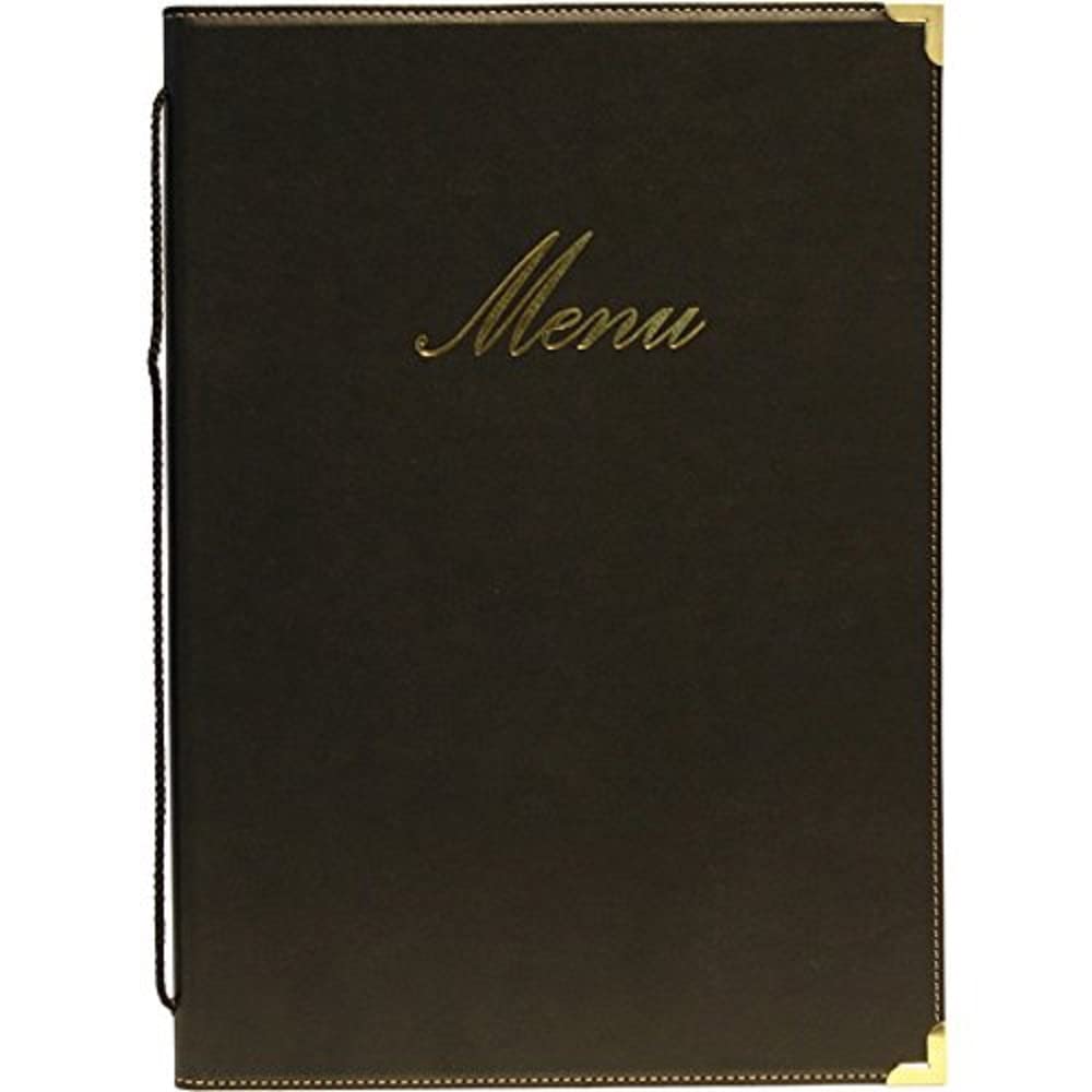 Genware NEV-MC-CRA4-BL Classic A4 Menu Holder, 4 Pages, Black