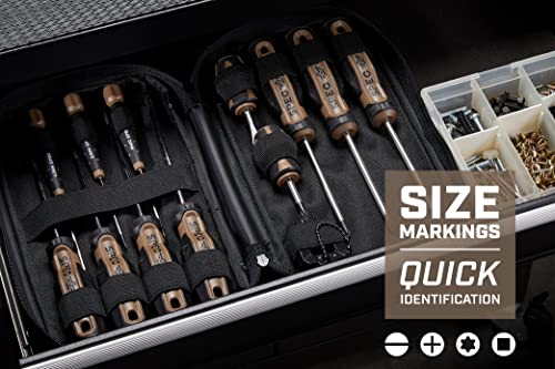 Image of Spec Ops Tools Screwdriver Set for Professional Construction & Jobsite Use, Phillips, Slotted and Torx Drivers with Magnetic Tips, 12-Piece