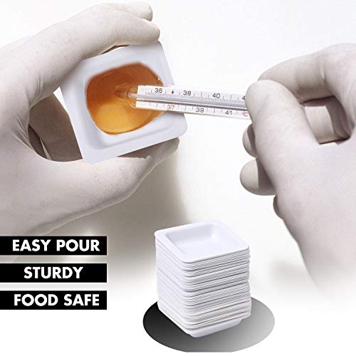 Young4Us CLP-ZH-100 7Ml 100Ml Weigh Boat Set, 100 Pack Small & Large Lab Weighing Dishes For Measuring, Storing, Mixing Powders & Liquids With Easy Pour Design Disposable Mini Plastic Square Dish Scale Tray thumb #3