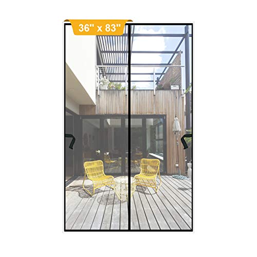 Magnetic Screen Door 36 x 83 inch, DIXLAMN Magnet Screen Door Mosquito Door Net with Heavy Duty Fits Door Size up to 34 x81  Max for Entry Door  Exterior Door  Interior Door  Kitchen Door Patio Door