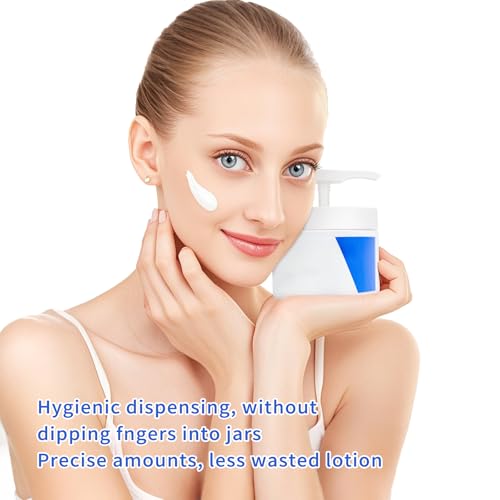 Pump Lid for CeraVe Moisturizing Cream 19oz (2Pcs) Universal Pump for 3.3inch Diameter Mouth, Cream Pump Dispenser Fits for CeraVe 16oz Jars When Cut Tube Short4