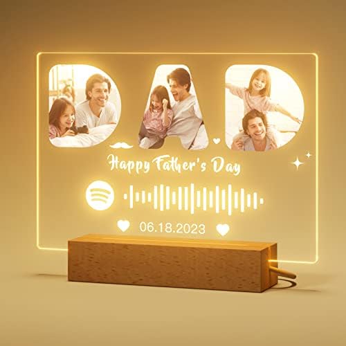 witfox Custom Spotify Plaque Personalized Fathers Day Ideas Gifts from Wife Son - Customized Father's Day Anniversary Birthday Gifts for Him - Music Plaque Dad gifts from daughter