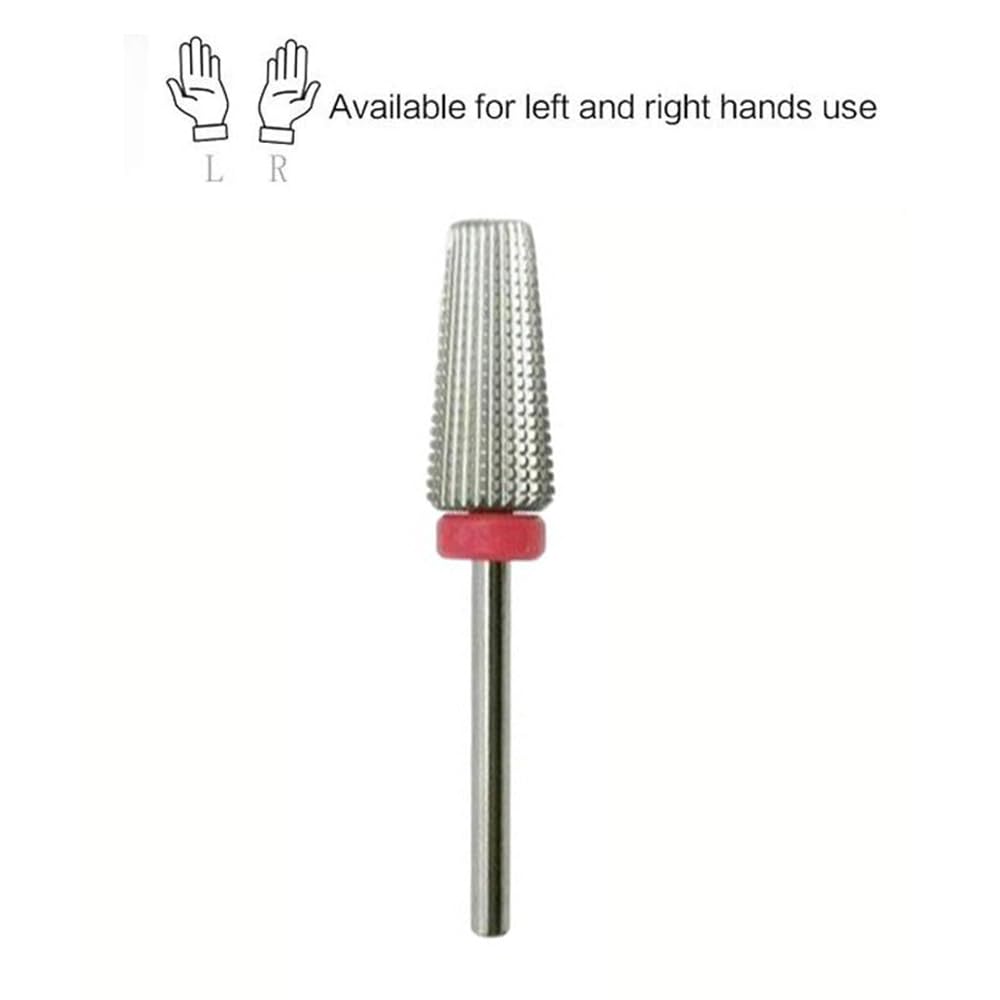 Broca profesional 5 en 1 de carburo para uñas, elimina geles acrílicos, pulido de uñas, superficie desigual de las uñas, vástago de 3/32 pulgadas, rotación bidireccional, manicura, pedicura,