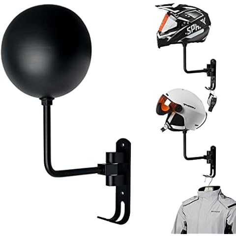 COZYLIFE Motorcycle Helmet Rack Bike Accessories Helmet Holder Rack with 180 Degree Rotation Perfect Helmet Accessories Hanger for Motocycle Bike Coats Caps Baseballs Football Rugby Helmet Cover