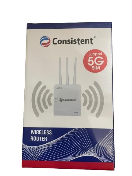 Consistent Plug and Play 4G Sim Router, Support All Sim Cards, 1 LAN Port, Triple Antena 1 Year Warranty