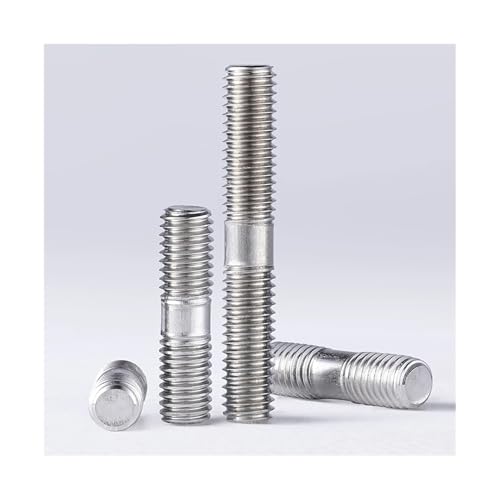 Perno prisionero de acero inoxidable doble extremo roscado, 4 piezas, varilla roscada métrica M12, longitud 40 mm a 100, pernos 304, cabeza con dientes(M12x40mm)